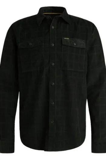 PME LEGEND Hemd fine corduroy jet black kariert