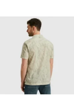 PME LEGEND Hemd Print move on Slub bone white Regular Fit