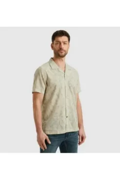 PME LEGEND Hemd Print move on Slub bone white Regular Fit