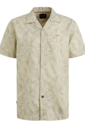 PME LEGEND Hemd Print move on Slub bone white Regular Fit