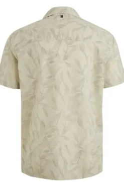 PME LEGEND Hemd Print move on Slub bone white Regular Fit
