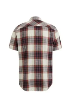 PME LEGEND Hemd Slub Herringbone Check dry rose kariert Regular Fit Kurzarm