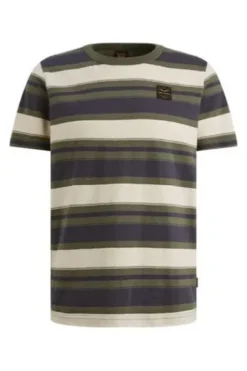 PME LEGEND Jersey T-Shirt thyme gestreift Regular Fit