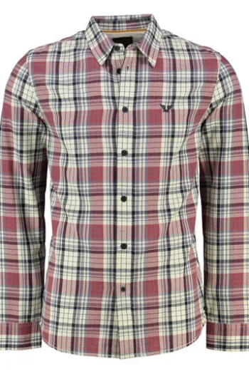 PME LEGEND Karo Hemd Herringbone roan rouge kariert Regular Fit Langarm