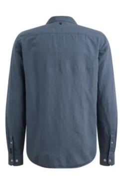 PME LEGEND Leinen Hemd bijou blue Langarm