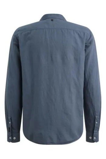 PME LEGEND Leinen Hemd bijou blue Langarm