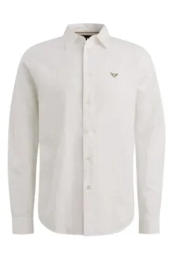 PME LEGEND Leinen Hemd bright white Langarm