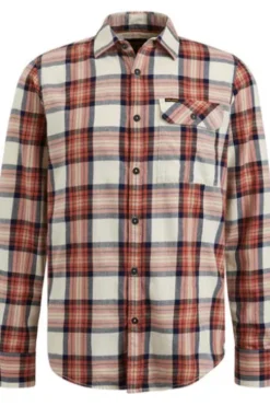 PME LEGEND Long Sleeve Hemd Ctn Twill check Etruscan red kariert Slim Fit Langarm