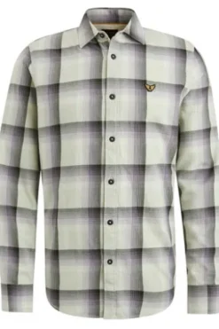PME Legend Long Sleeve Shirt Ctn Twill Check Langarmshirts mercury