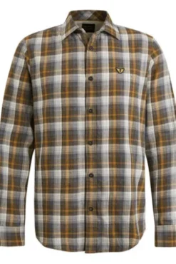 PME Legend Long Sleeve Shirt Twill Yarndyed Check Langarmshirts buckthorne brown