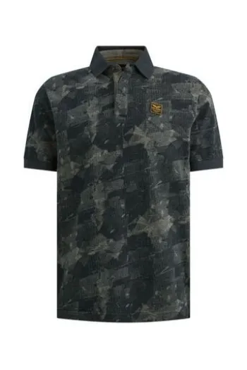 PME LEGEND Pique Polo Shirt carbon gemustert Regular Fit