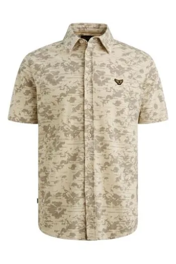 PME LEGEND Piquè Jersey Hemd birch gemustert Kurzarm