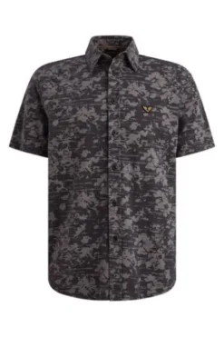 PME LEGEND Piquè Jersey Hemd graphite gemustert Kurzarm