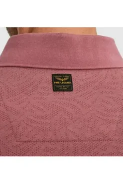 PME LEGEND Polo Shirt Jacquard jersey dry rose Strukturmuster Regular Fit