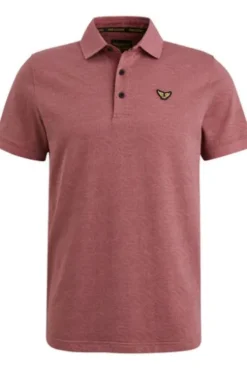 PME LEGEND Polo Shirt Jacquard jersey dry rose Strukturmuster Regular Fit