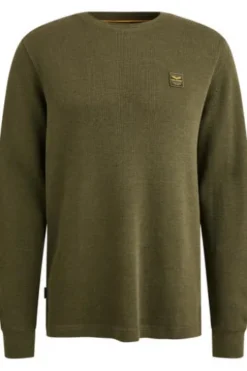 PME LEGEND Shirt r-neck waffle melange olive night