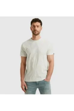 PME LEGEND T-Shirt Jacquard Jersey bright white gemustert Regular Fit