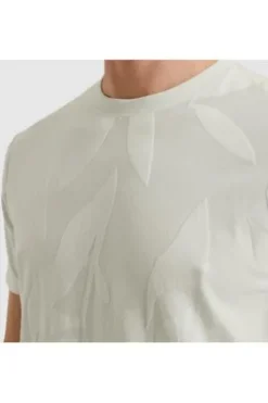 PME LEGEND T-Shirt Jacquard Jersey bright white gemustert Regular Fit