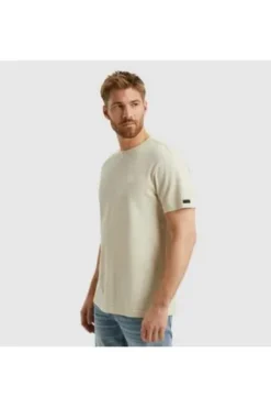PME LEGEND T-Shirt Jacquard Stripes bone white Regular Fit