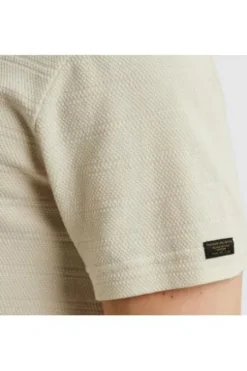 PME LEGEND T-Shirt Jacquard Stripes bone white Regular Fit