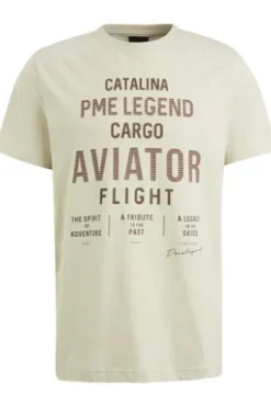 PME LEGEND T-Shirt r-neck jersey bone white Regular Fit