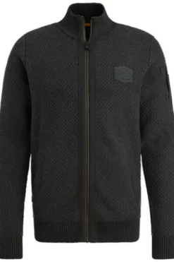 PME Legend Zip jacket cotton structure Strickjacken black onyx
