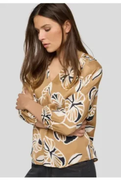 RABE Bluse mandel geblümt 3/4-Arm