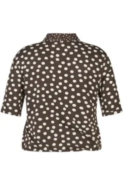 RABE Blusen-Shirt mokka gepunktet