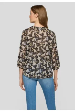 RABE Bluse schwarz gemustert 3/4-Arm