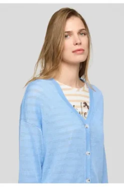 RABE Leinen-Strickjacke ozean 3/4-Arm