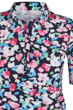 RABE Pique Polo-Shirt mandelblüte geblümt Kurzarm