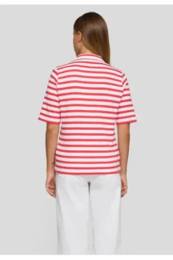 RABE Polo-Shirt koralle gestreift in Jersey-Qualität