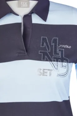 RABE Polo-Shirt pastellblau gestreift Langarm