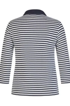 RABE Polo-Shirt pazifik gestreift 3/4-Arm