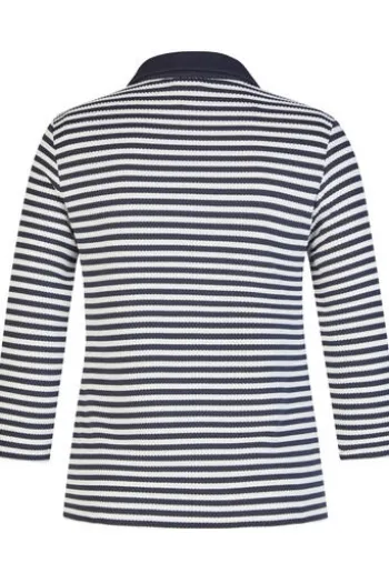 RABE Polo-Shirt pazifik gestreift 3/4-Arm