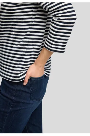 RABE Polo-Shirt pazifik gestreift 3/4-Arm