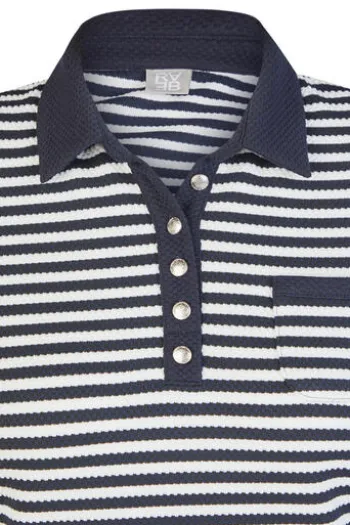 RABE Polo-Shirt pazifik gestreift 3/4-Arm