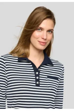 RABE Polo-Shirt pazifik gestreift 3/4-Arm