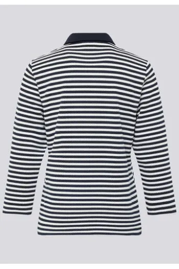 RABE Polo-Shirt pazifik gestreift 3/4-Arm