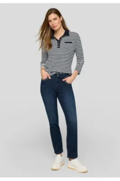 RABE Polo-Shirt pazifik gestreift 3/4-Arm