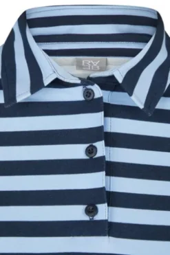 RABE Polo-Shirt pazifik gestreift Langarm