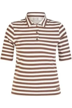RABE Polo-Shirt schoko gestreift