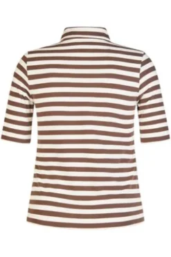 RABE Polo-Shirt schoko gestreift