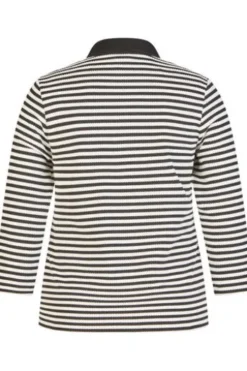 RABE Polo-Shirt schwarz gestreift 3/4-Arm