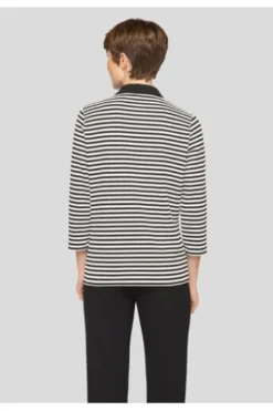 RABE Polo-Shirt schwarz gestreift 3/4-Arm