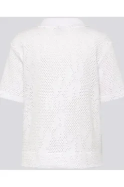 RABE Polo-Shirt weiß im Ajour-Strick