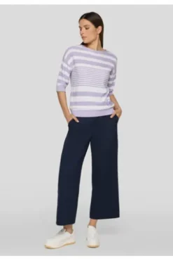 RABE Pullover flieder gestreift Kurzarm