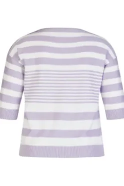 RABE Pullover flieder gestreift Kurzarm