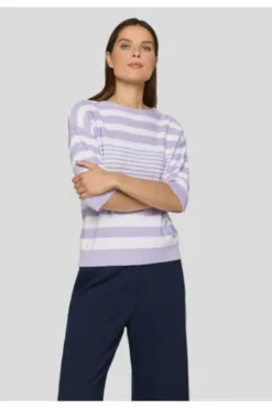 RABE Pullover flieder gestreift Kurzarm