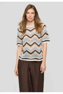 RABE Pullover ozean gemustert Kurzarm